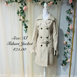 Tahari Women's Classic Tan Trench Coat